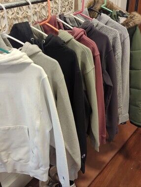 Boys Name Brand Hoodie Bundle - Size Youth L To Men Small - Champion Abercrombie